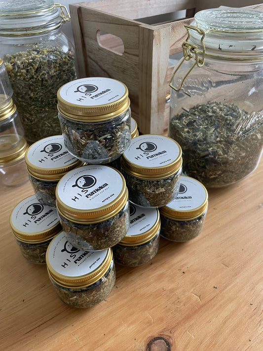 The HIS RemeTea Blend Individual Sample Jar