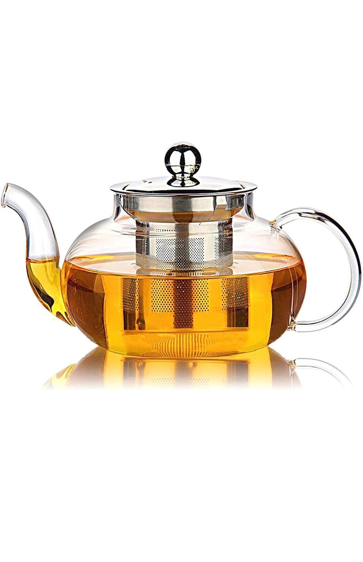 Borosilicate Glass Teapot with Stainless Steel Infuser & Lid,  Stovetop Safe, 27 Oz